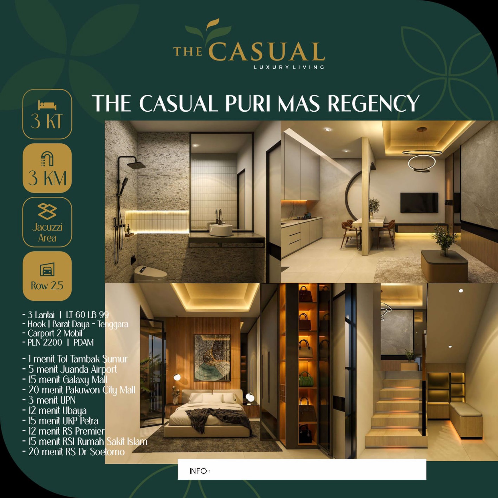 Dijual Rumah Baru Gress di The Casual Purimas Regency Surabaya