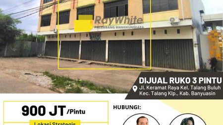 Dijual Ruko 3 Pintu di Jl Keramat Raya Kab Banyuasin