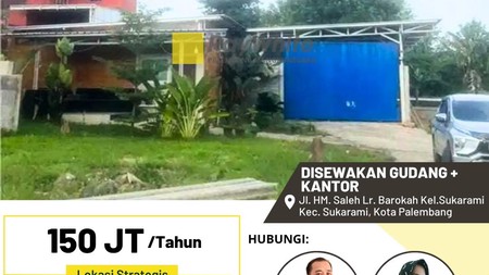 Disewakan Gudang & Kantor di Sukarami Kota Palembang
