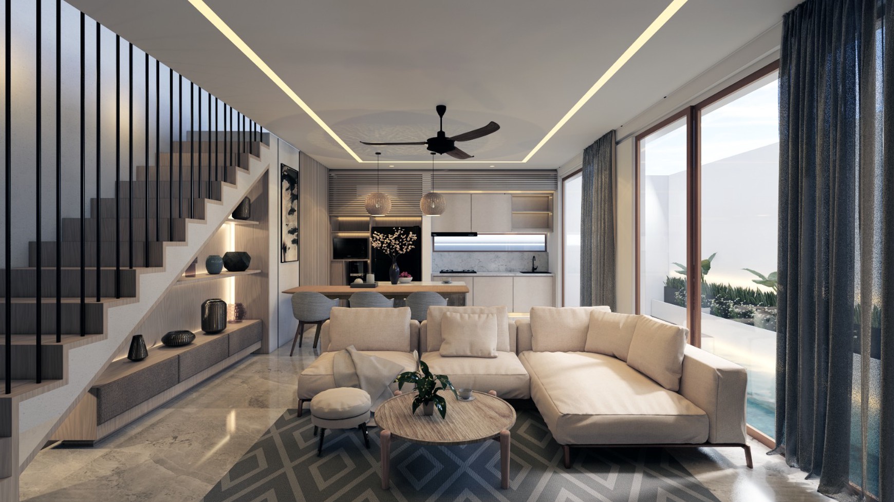 Leasehold - Stylish Tropical Living Villa with Pool in Tumbak Bayuh, Canggu, Bali