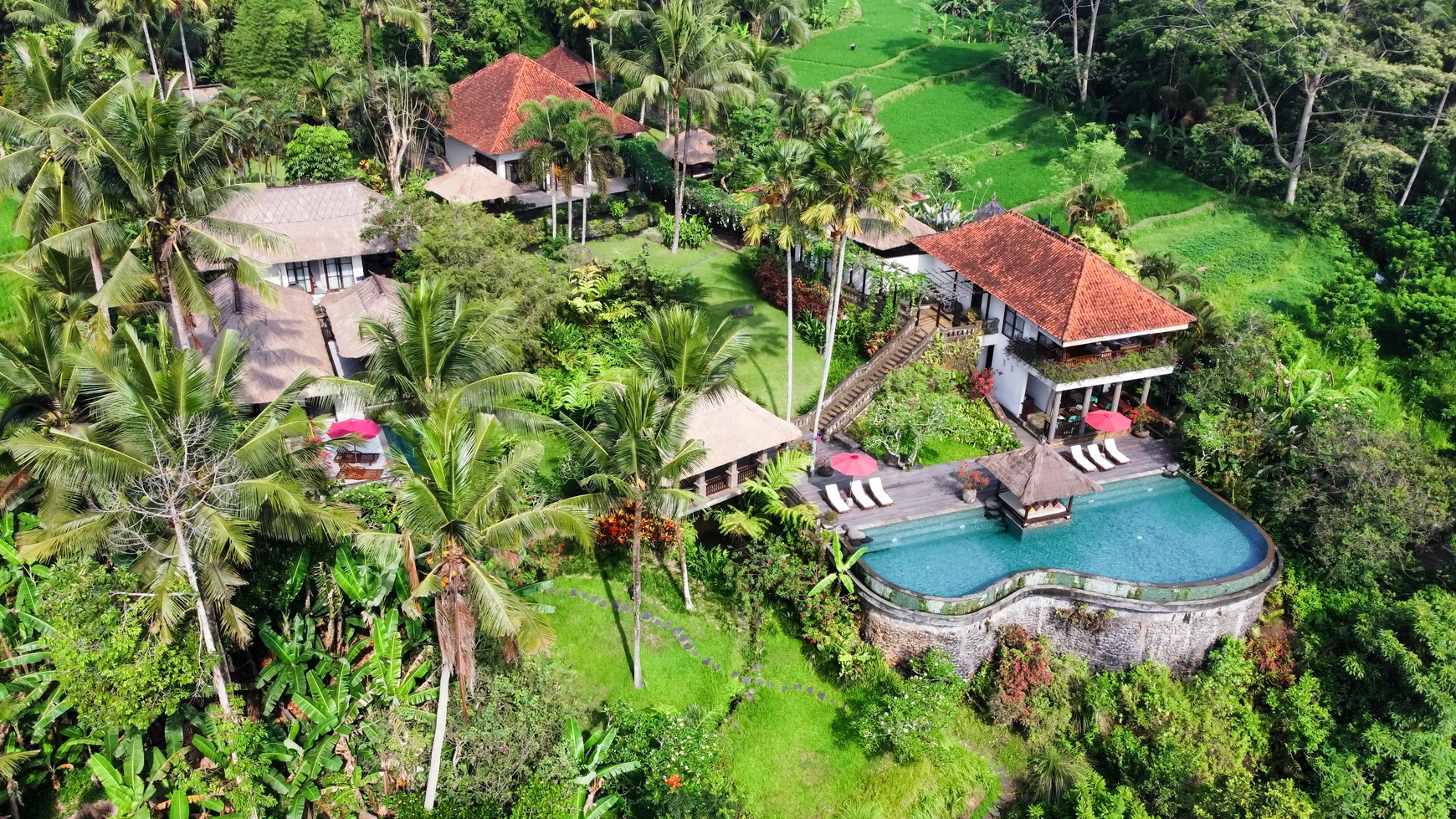 For Sale Villa on 8.160 Sqm of Land with Lush Widespread Views of Rice Fields and Green Valley