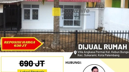 DIJUAL RUMAH MURAH LOKASI STRATEGIS KOMPLEK VILLA ANGKASA PERMAI (SUKARAMI)