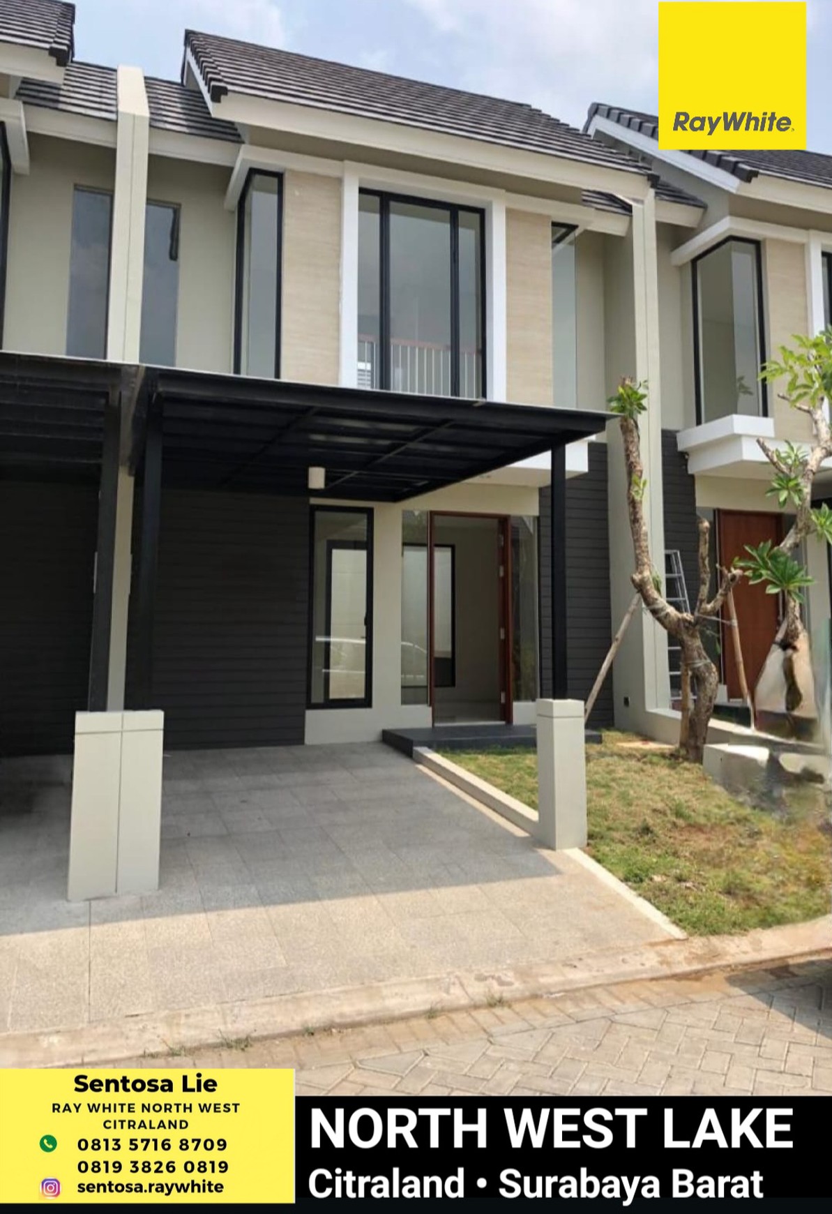 1 Milyar-an Termurah Rumah North West Lake Citraland Surabaya Modern 2 Kamar Tidur 2 Lantai.dekat Sport Center, Sekolah Ciputra Kasih, Superindo Bukit Palma