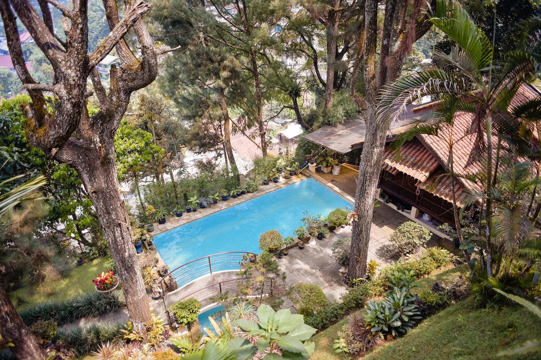 Villa di Puncak luas 1338 m2 ada s.pool, taman luas, gazebo. Sukamahi mega mendung. bogor