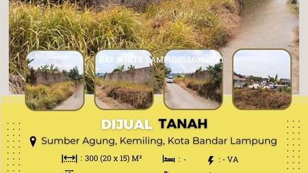 Dijual tanah di Sumber Agung Kemiling