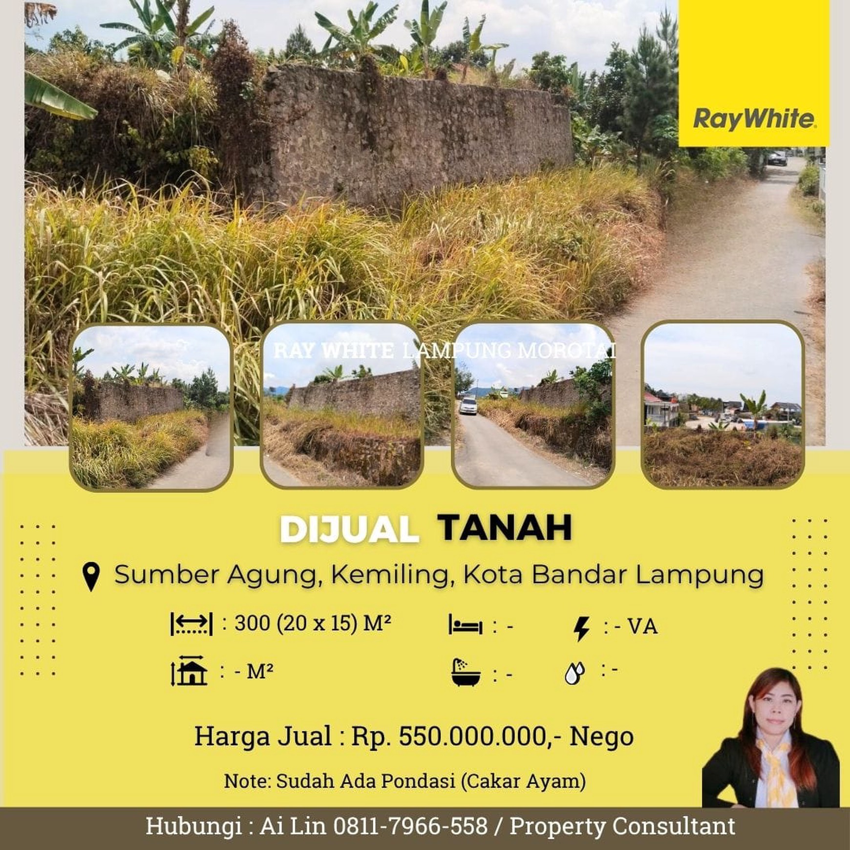 Dijual tanah di Sumber Agung Kemiling