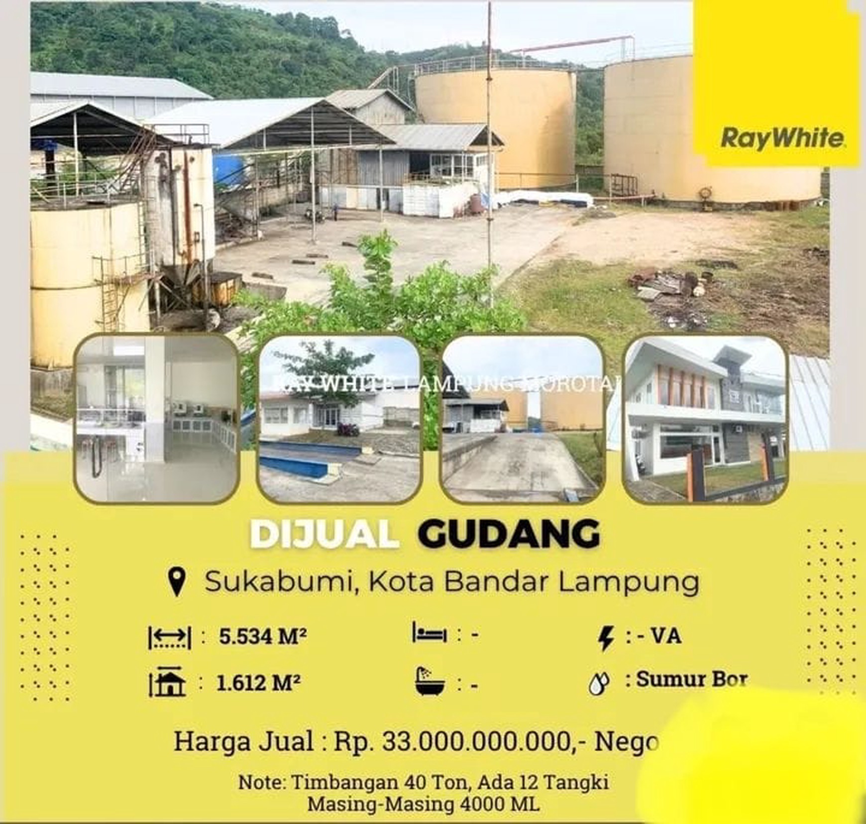 Dijual gudang di daerah Sukabumi