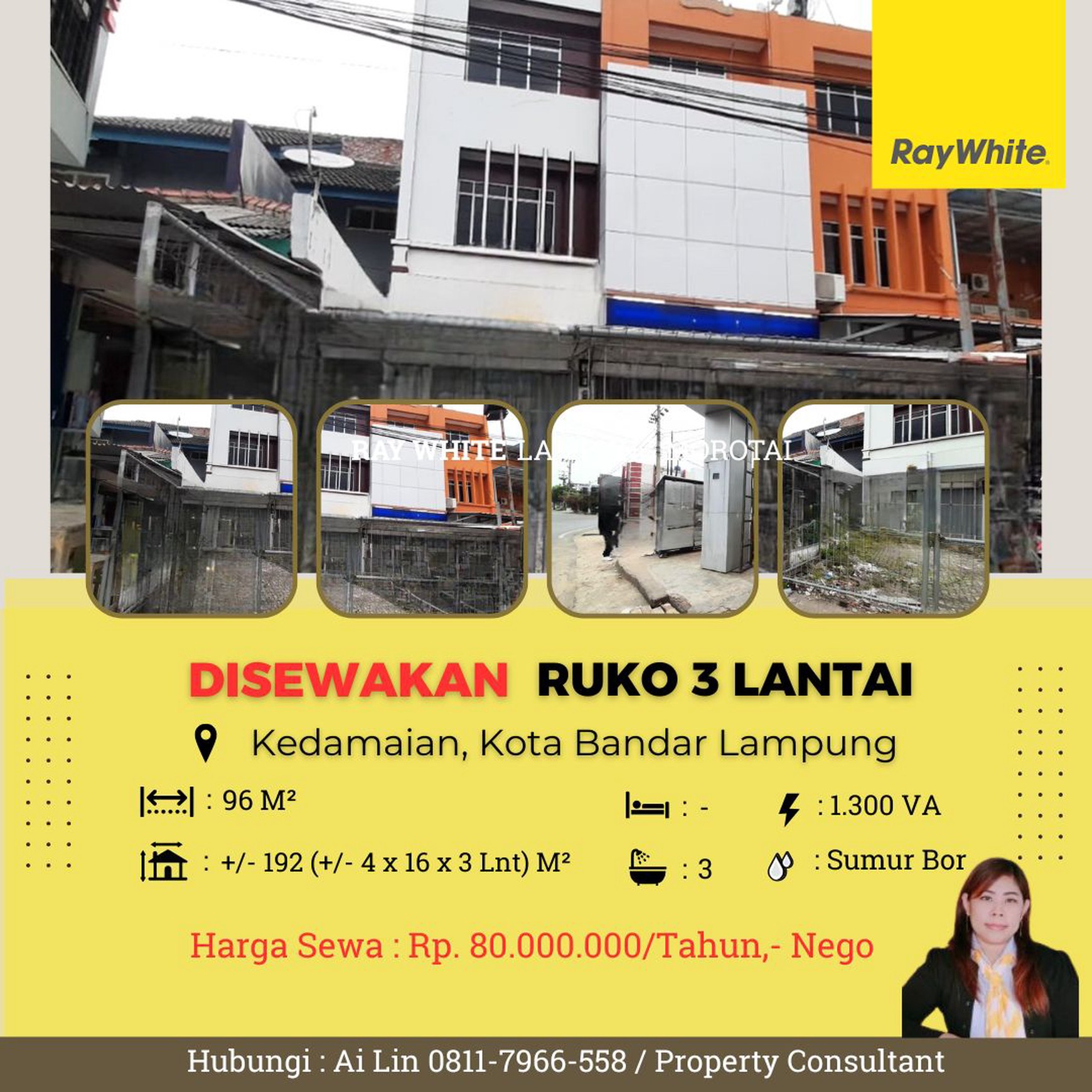 Disewakan ruko 3 lantai di antasari