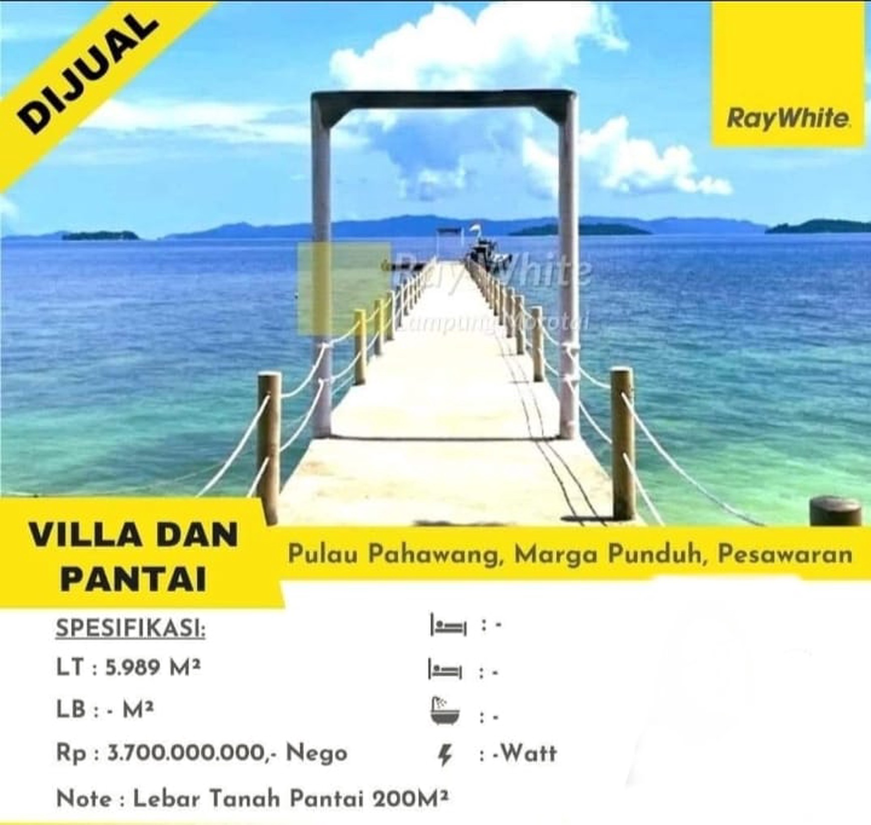 Dijual Pulau Pahawang di Pesawaran