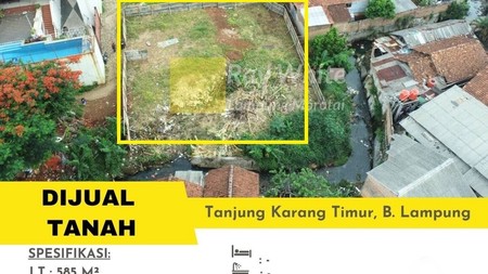 Dijual tanah di daerah tanjung karang timur