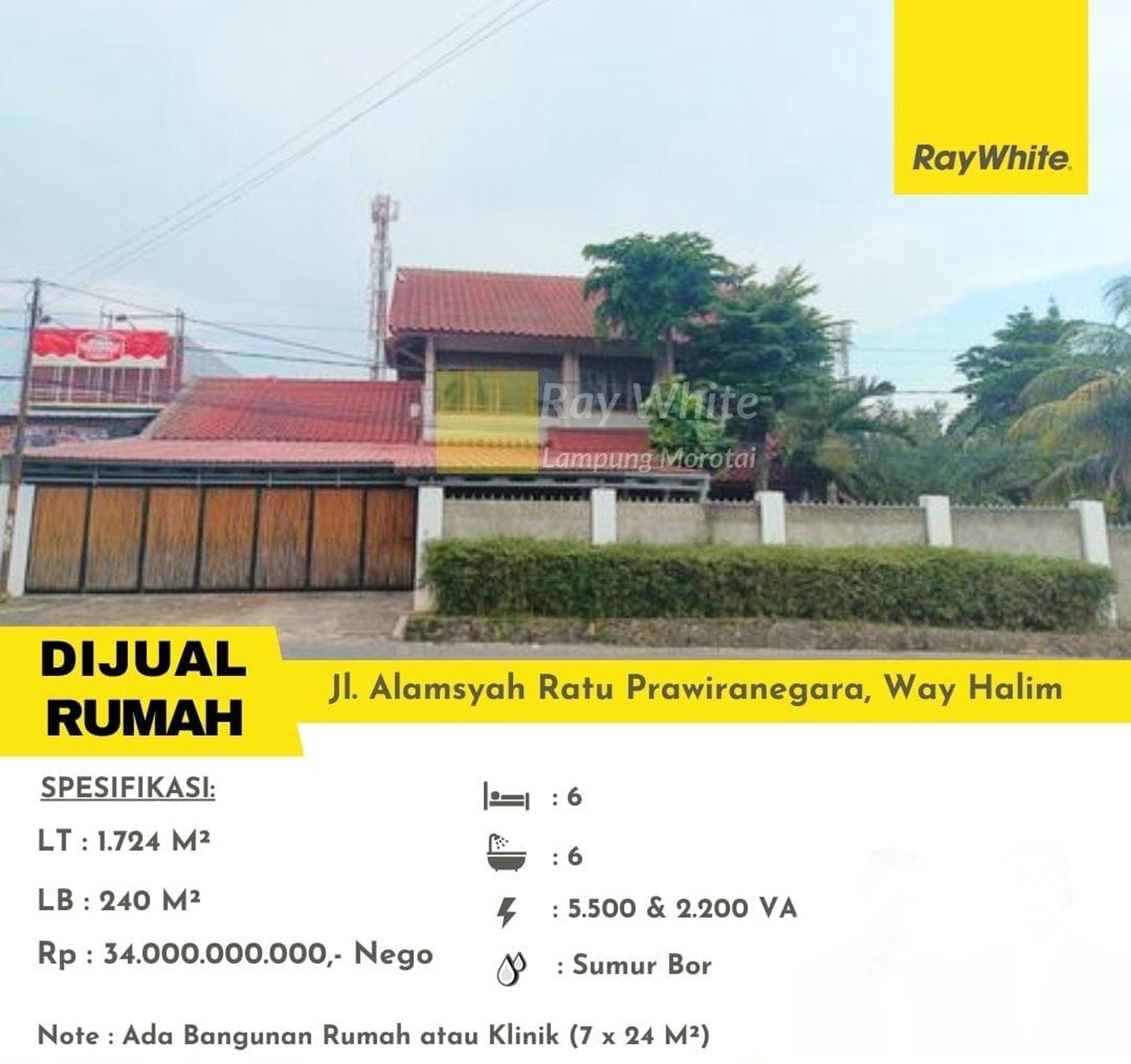 Dijual rumah di way halim