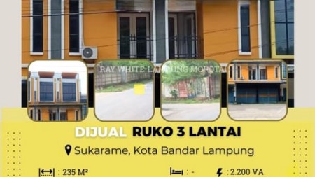 Dijual ruko 3 lantai di sukarame