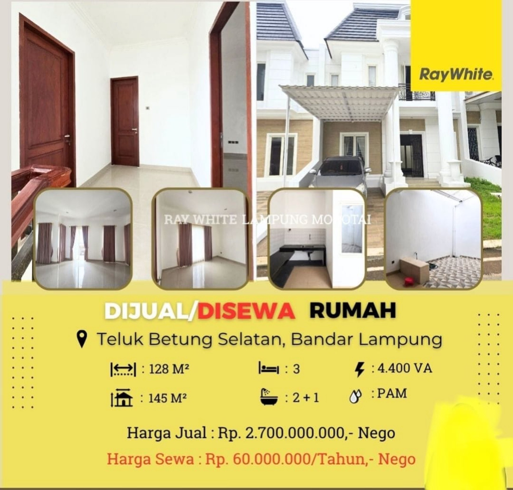 Dijual rumah di teluk betung