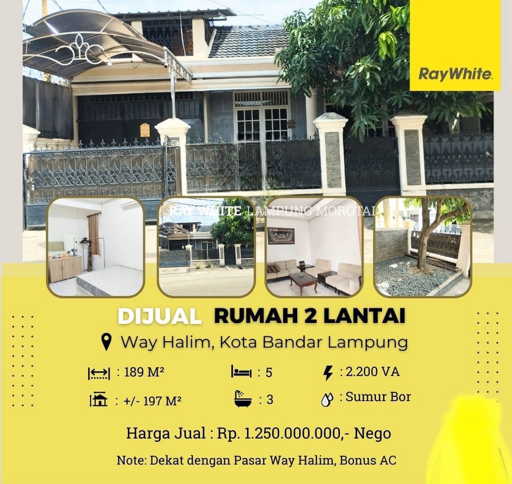 Dijual rumah 2 lantai di way halim