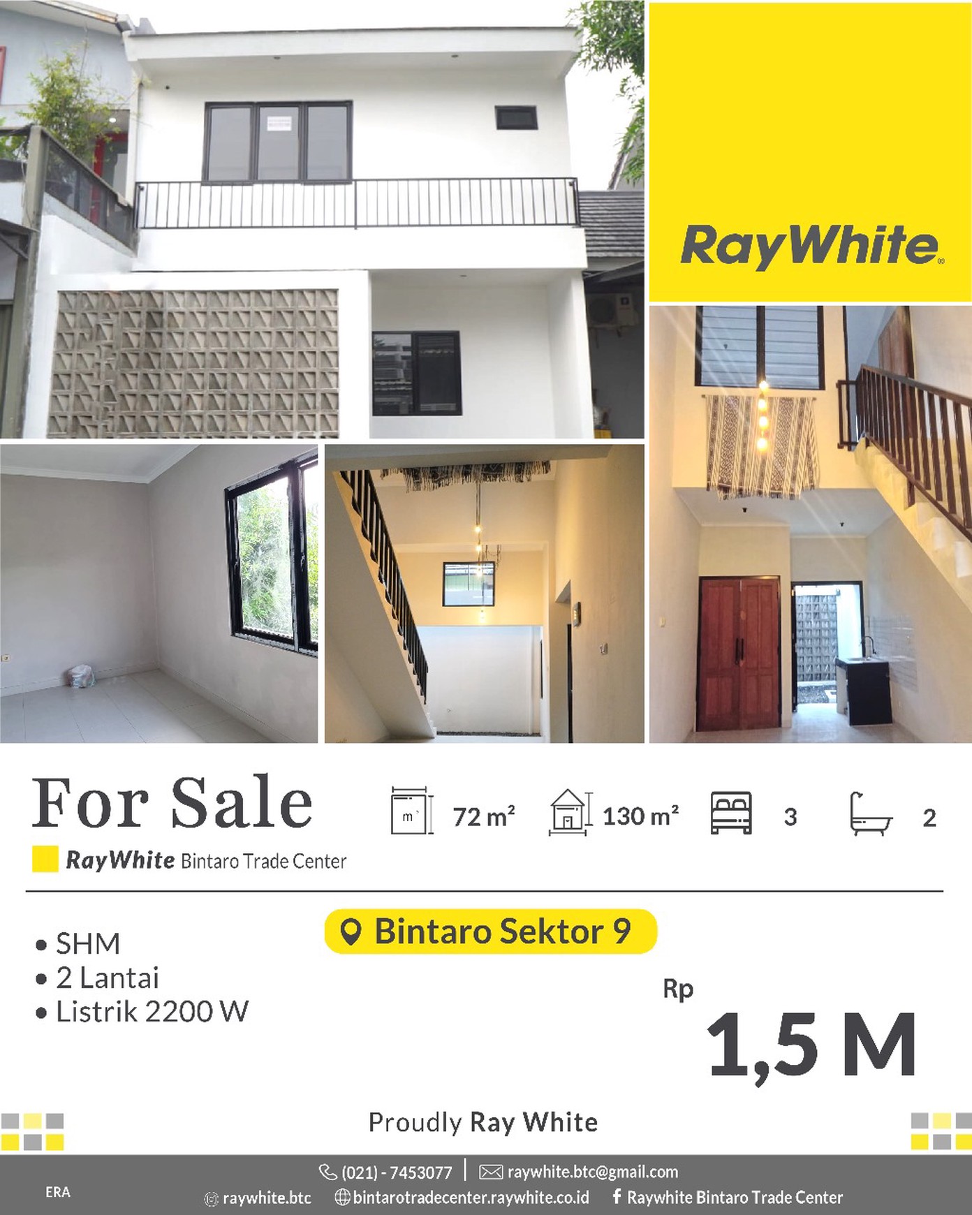 Rumah Siap Huni di Bintaro Jaya dengan Lingkungan Asri KT 3 KM 2