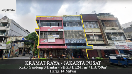 FOR SALE Gedung / Ruko Gandeng Kramat raya Jakarta Pusat