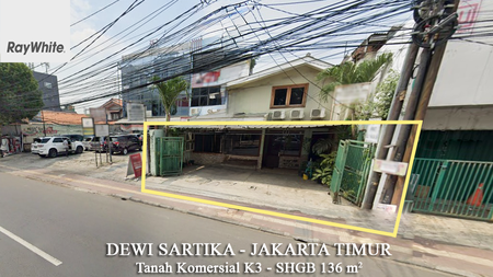 FOR SALE Tanah Komersial K2 Murah Harga NJOP Dewi Sartika Raya Cawang Jakarta Timur