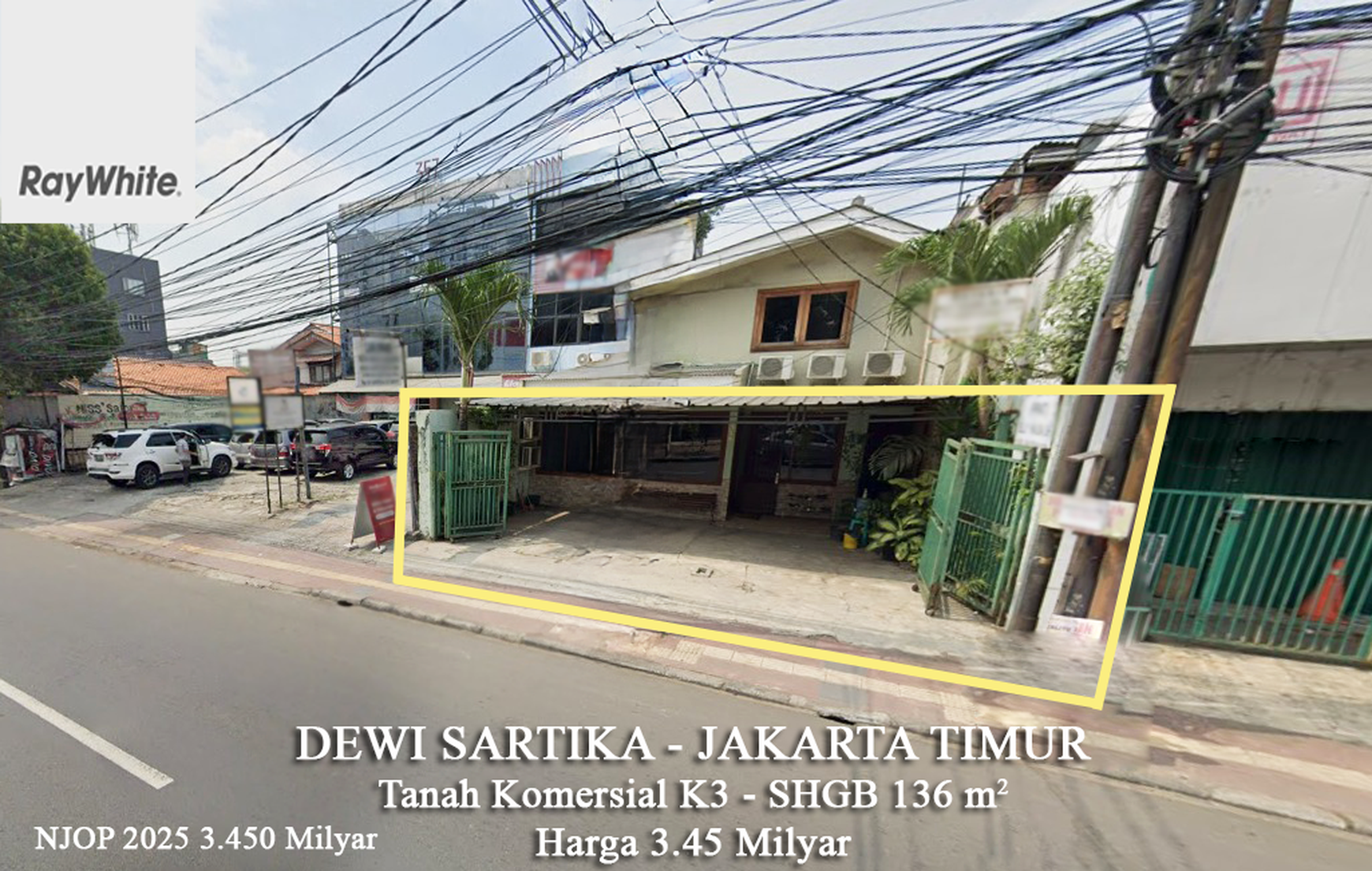FOR SALE Tanah Komersial K2 Murah Harga NJOP Dewi Sartika Raya Cawang Jakarta Timur