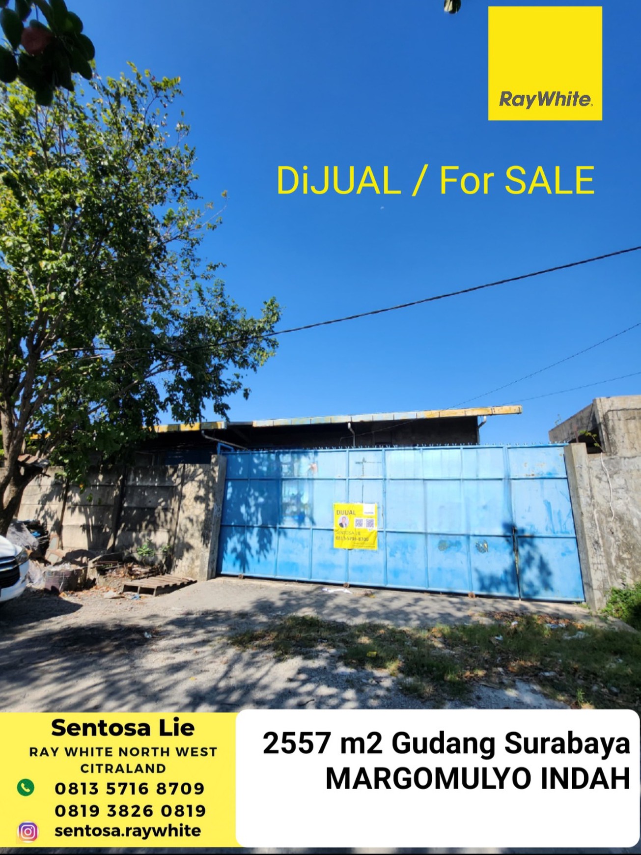 TerMURAH Rp. 6 Jt/m2 Dijual 2557 M2 Gudang Margomulyo Indah Surabaya Dekat Tandes, Asemrowo, Kalianak - Akses Truk Kontainer