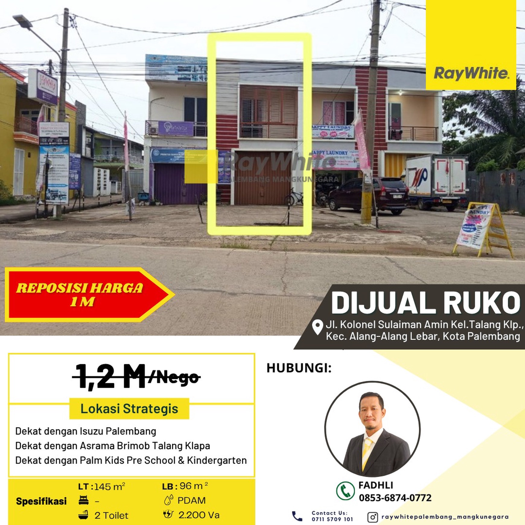 Ruko 2 Lantai Dekat Kawasan Perumahan Palembang