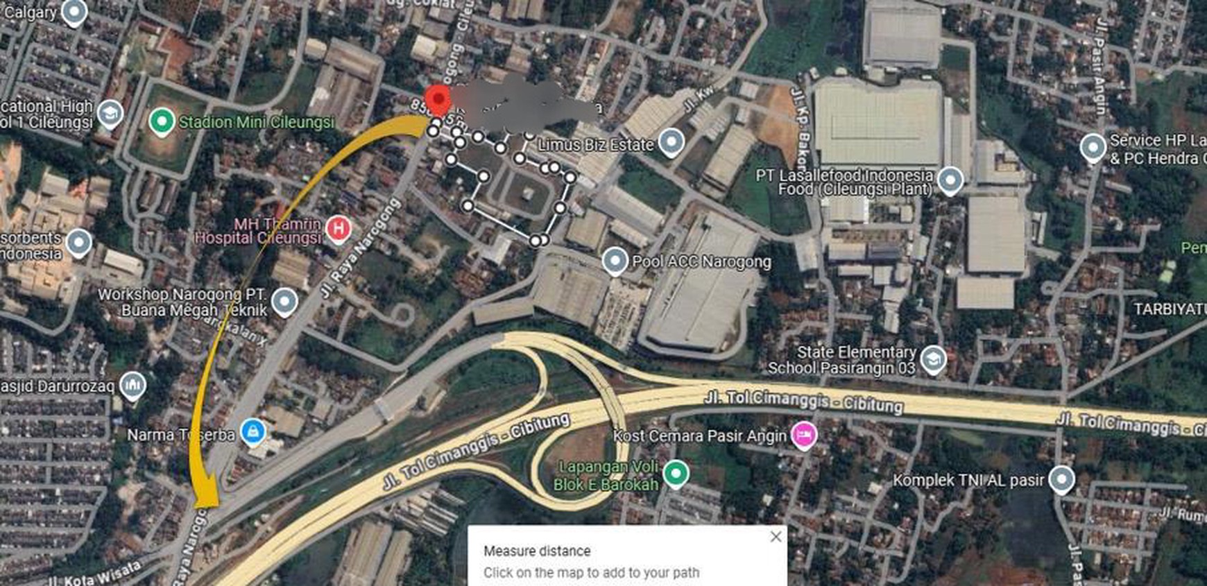 TERMURAH & BU!! Lahan Industri  di Jl. Raya Narogong Limus Nunggal Bekasi