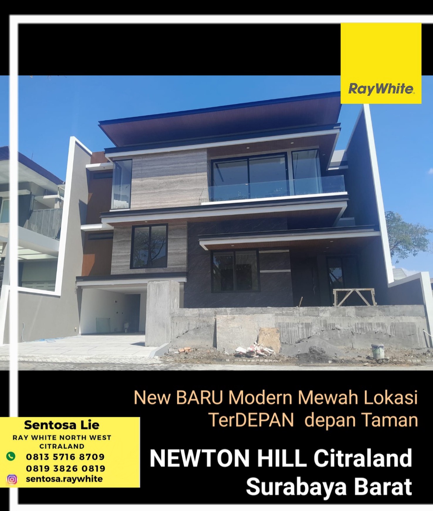 Dijual Rumah Baru Newton Hill Citraland Surabaya dekat Graha Family, Pakuwon Indah, Bukit Darmo Golf
