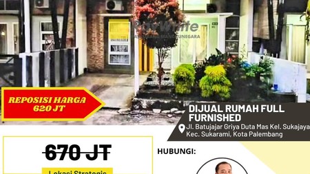 Dijual Cepat Rumah Full Furnished Komplek Griya Duta Mas di Kota Palembang