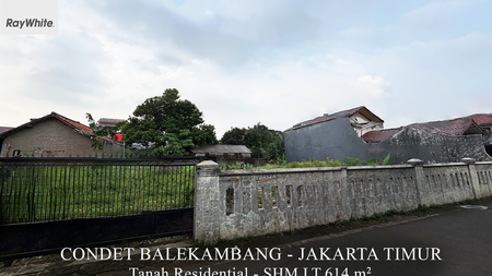 FOR SALE Tanah Residensial Condet Balekambang Jakarta Timur