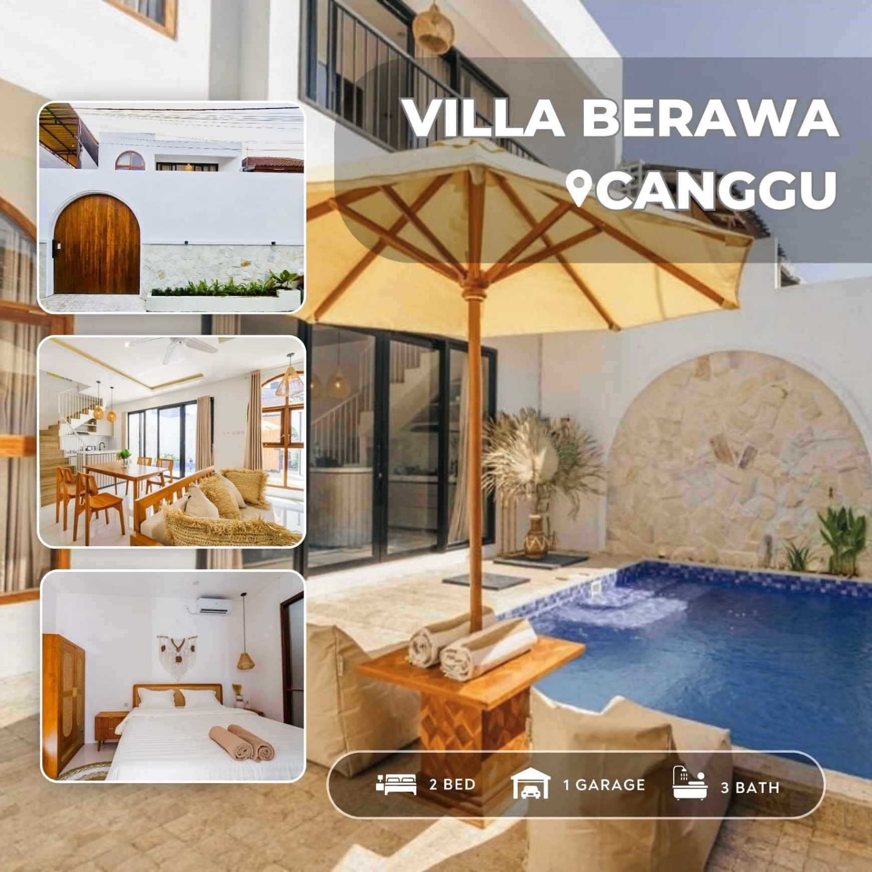 Dijual Villa Mediterania Mewah di Canggu - Hanya 2 KM ke Pantai Berawa!