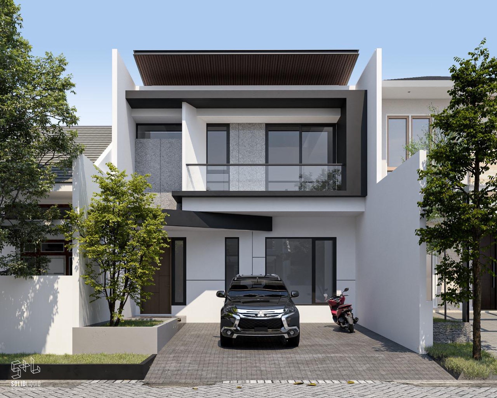 Rumah di Manyar Jaya, Surabaya; Baru Gress, Desain Modern