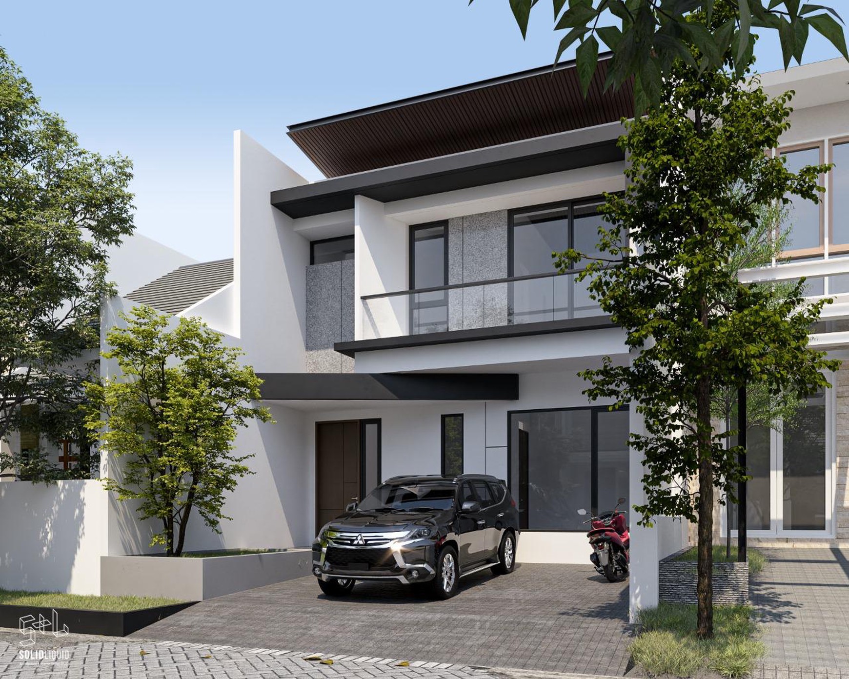 Rumah di Manyar Jaya, Surabaya; Baru Gress, Desain Modern
