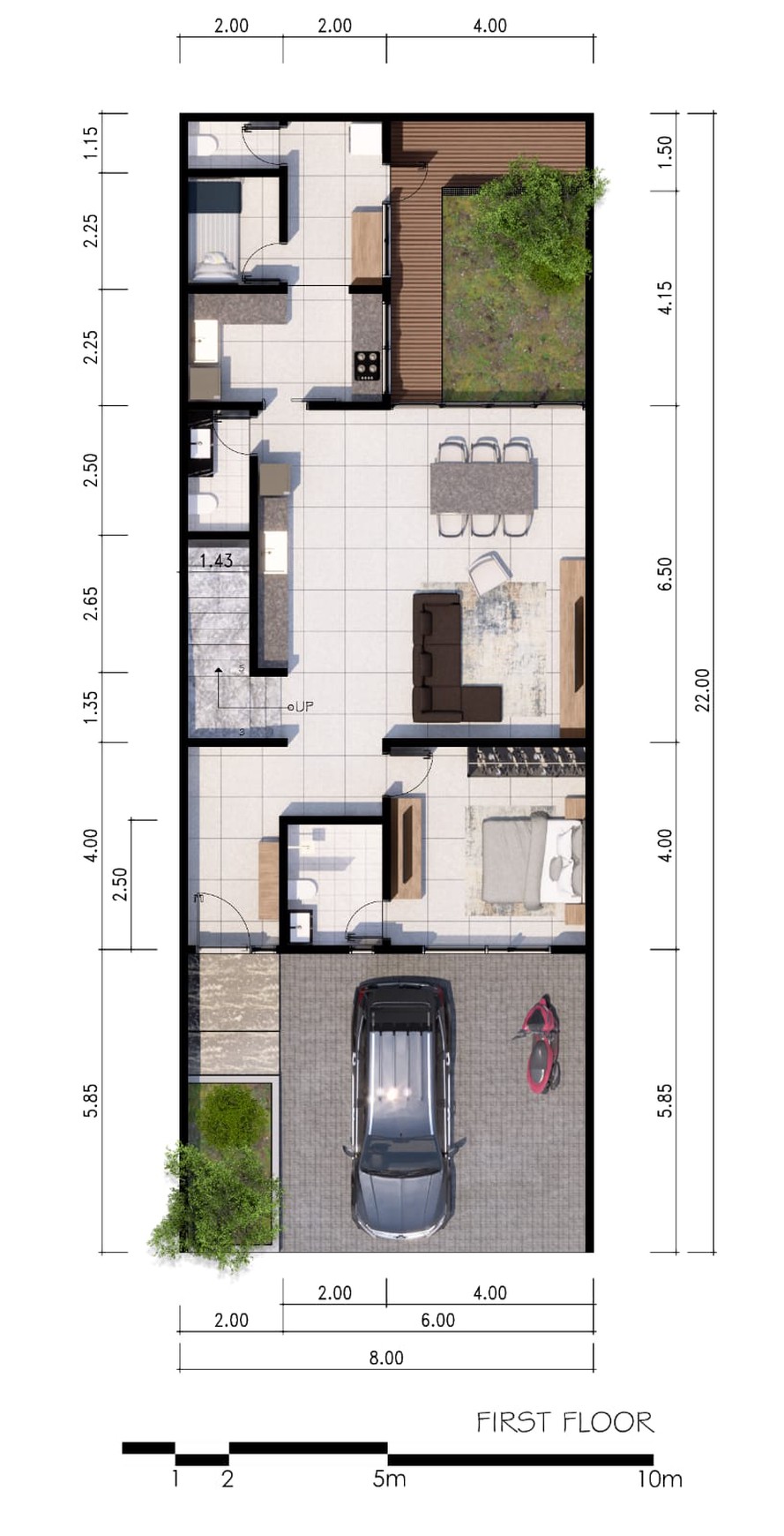 Rumah di Manyar Jaya, Surabaya; Baru Gress, Desain Modern