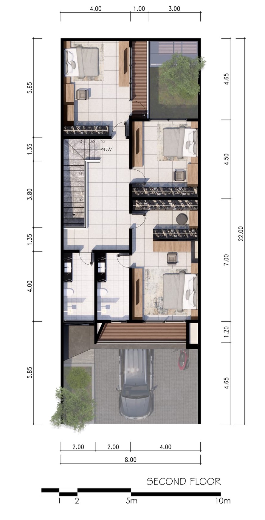 Rumah di Manyar Jaya, Surabaya; Baru Gress, Desain Modern