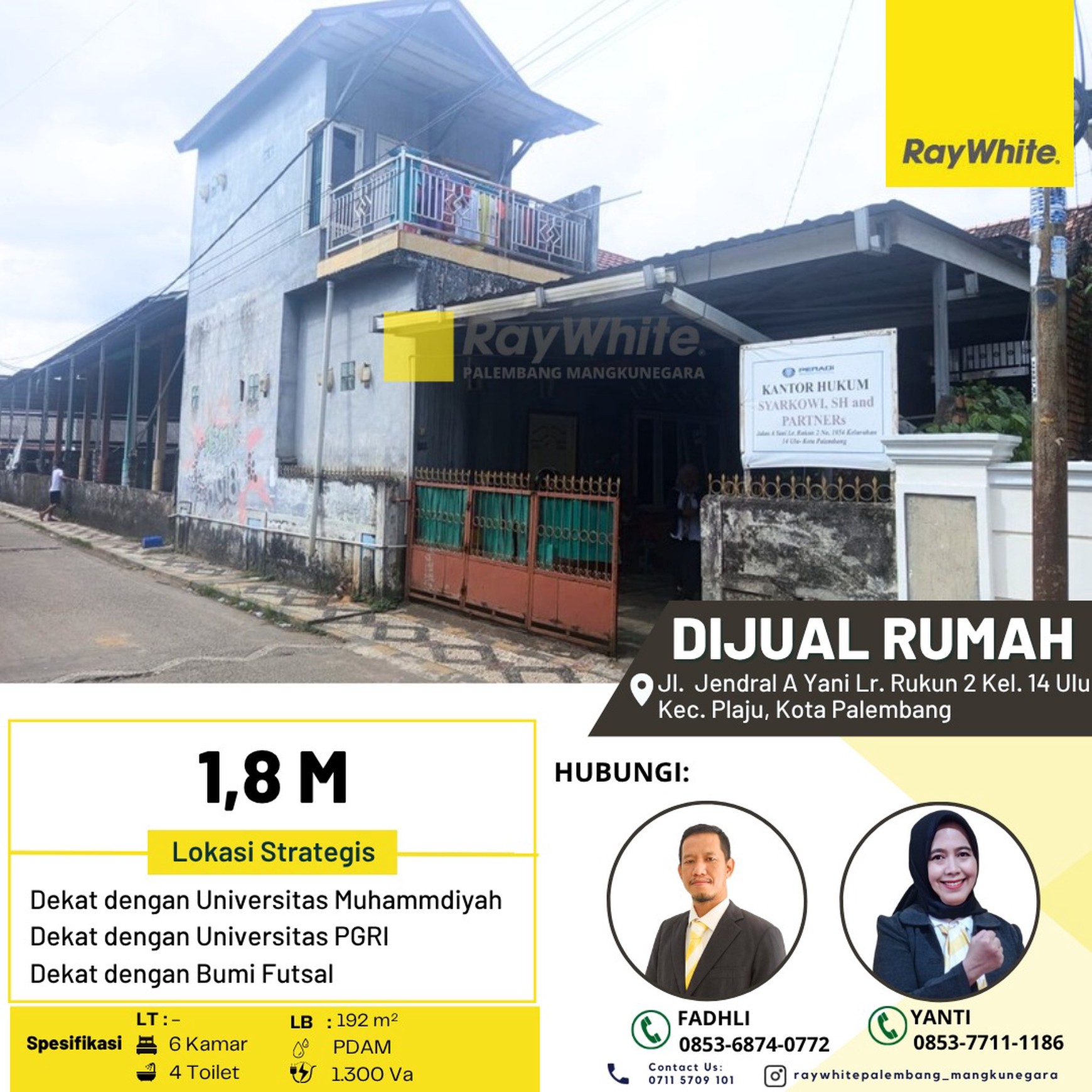 Rumah 2 Lantai di Plaju.