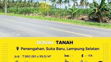 Tanah Pinggir Jalan Depan RM Simpang Raya Lampung Selatan