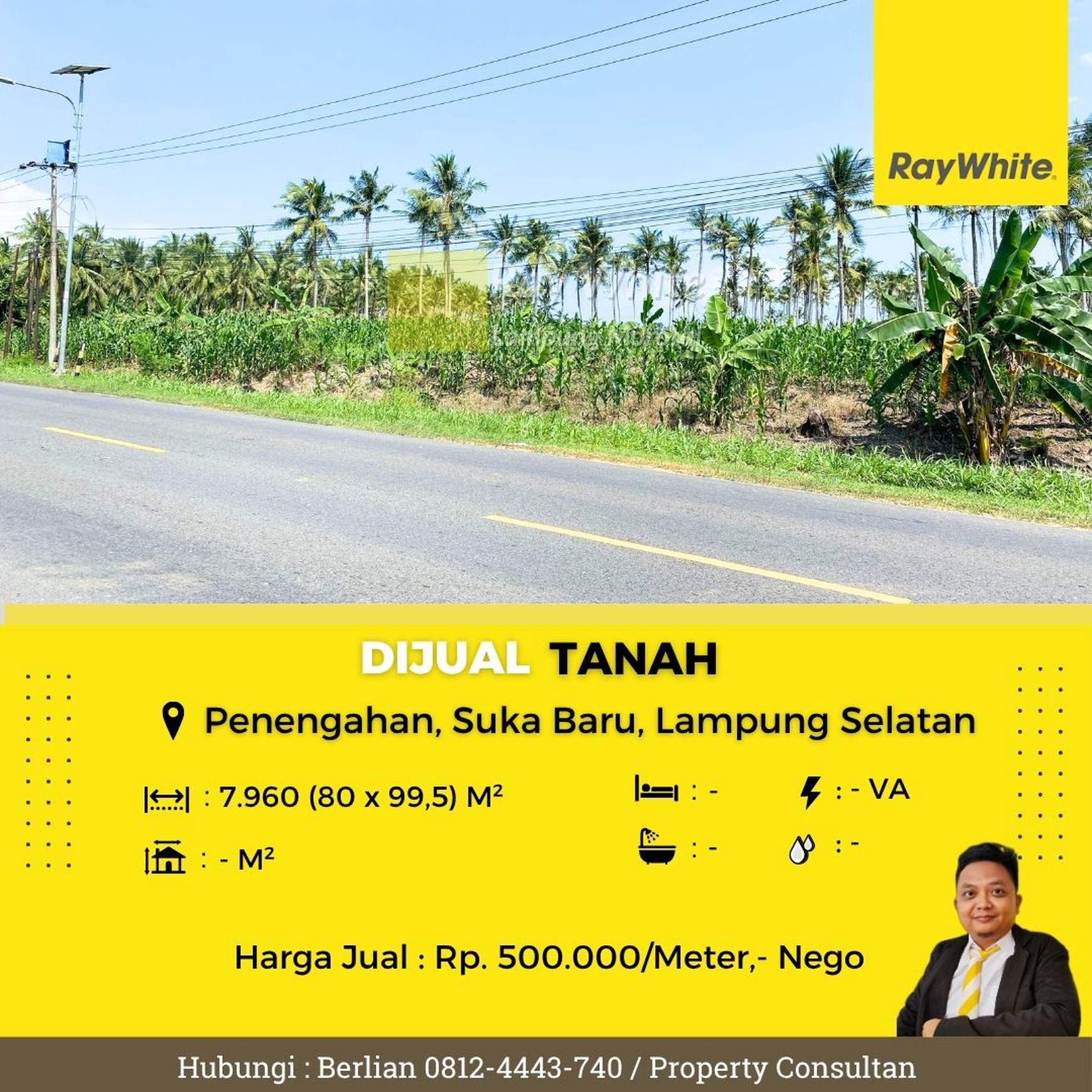 Tanah Pinggir Jalan Depan RM Simpang Raya Lampung Selatan