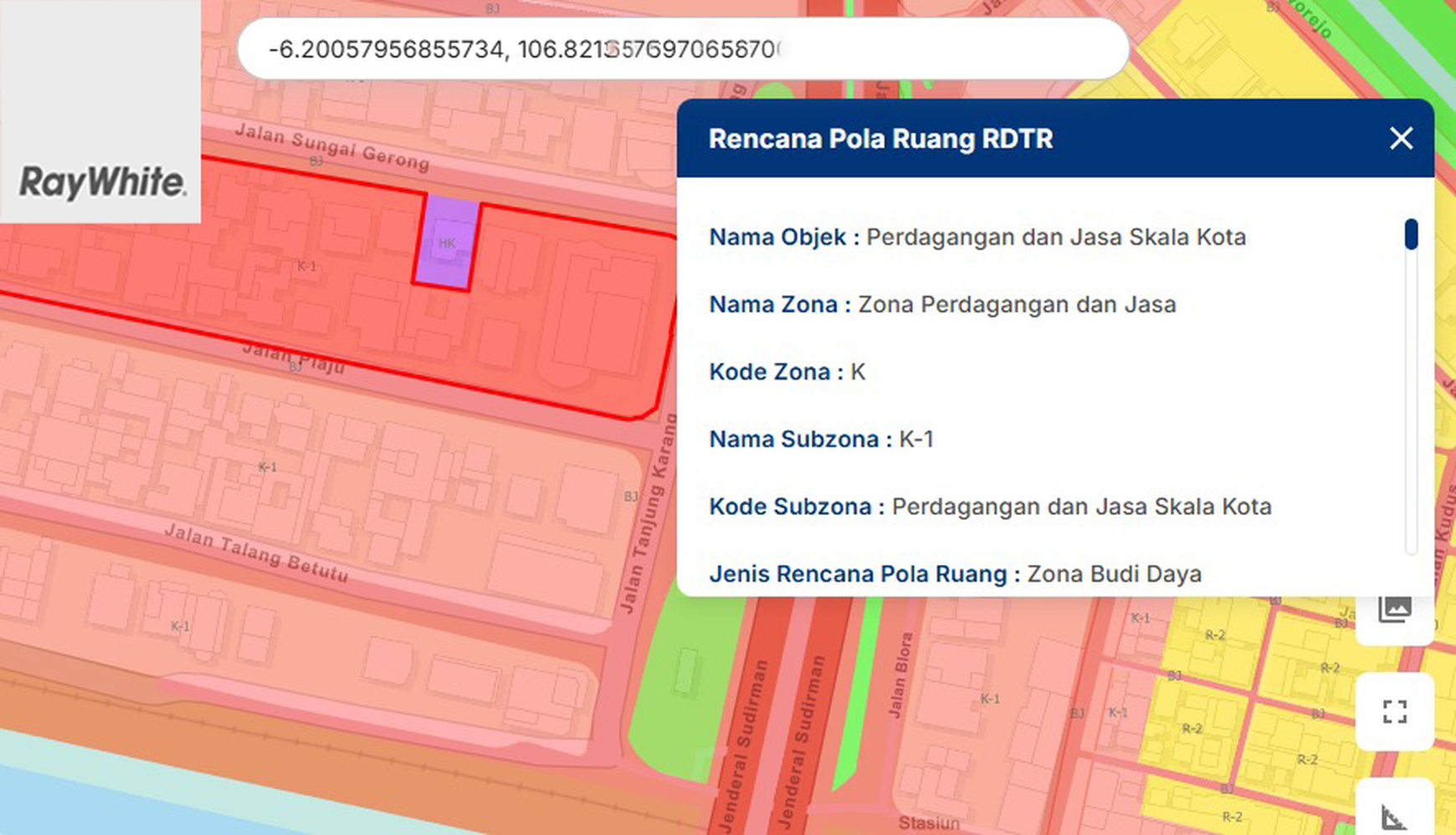 FOR SALE Tanah Komersial K1 Jalan Plaju Thamrin Menteng Jakarta Pusat