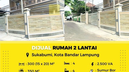 DIJUAL RUMAH DI BY PASS KECAMATAN SUKABUMI BANDAR LAMPUNG