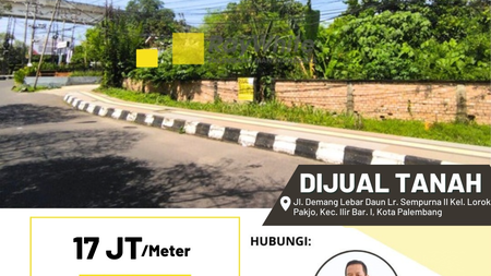 Tanah dekat Griya Agung Palembang