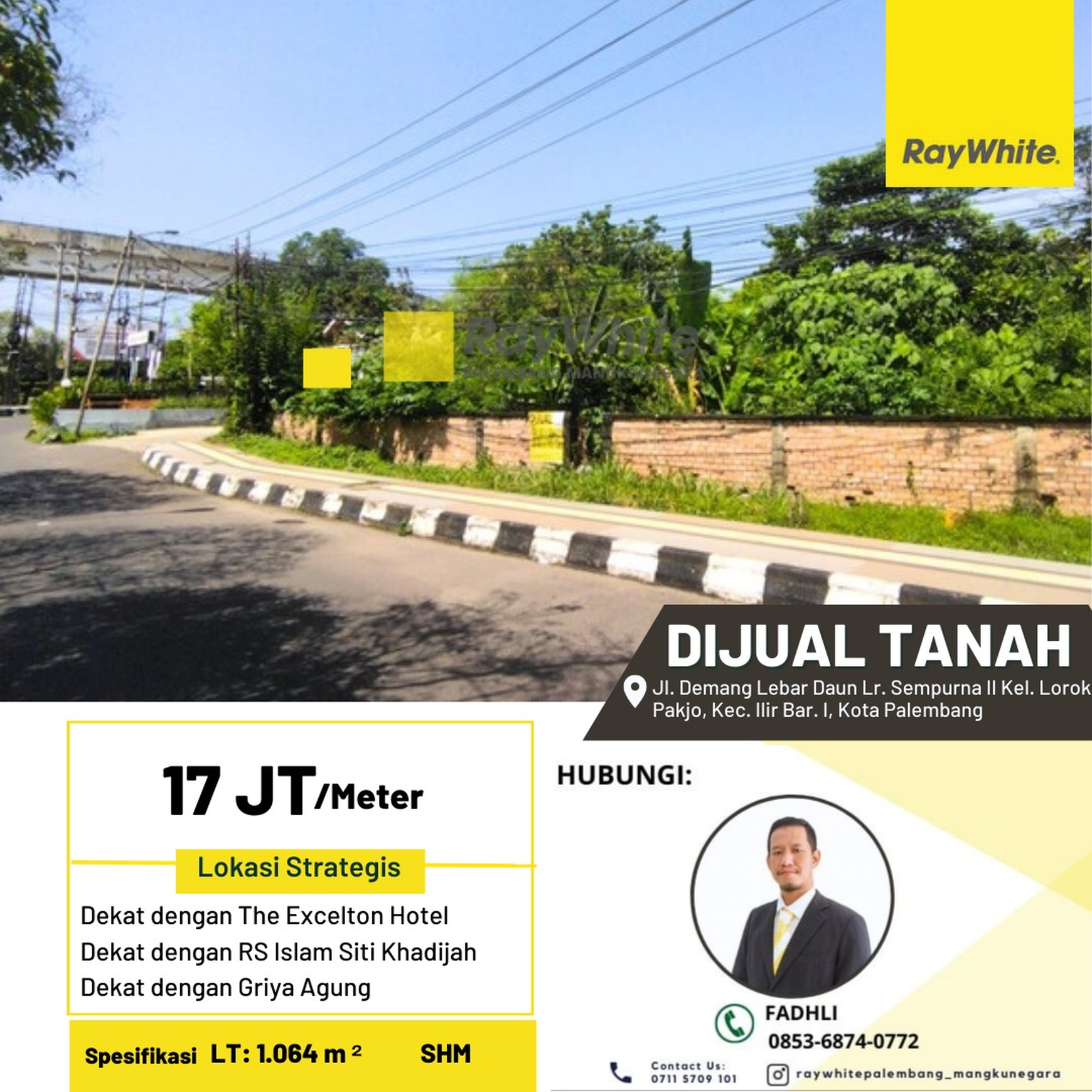Tanah dekat Griya Agung Palembang
