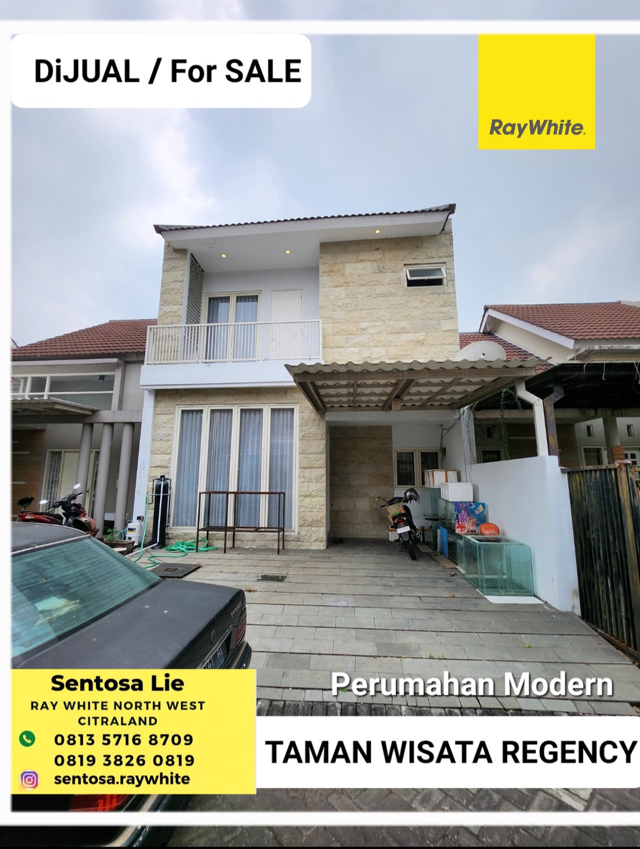 Murah 1 M-an Dijual Rumah Taman Wisata Regency - Modern One Gate Sistem  Dekat Greenlake Citraland, Wisata.bukit Mas, Raya Wiyung, Pakuwon Mall Surabaya