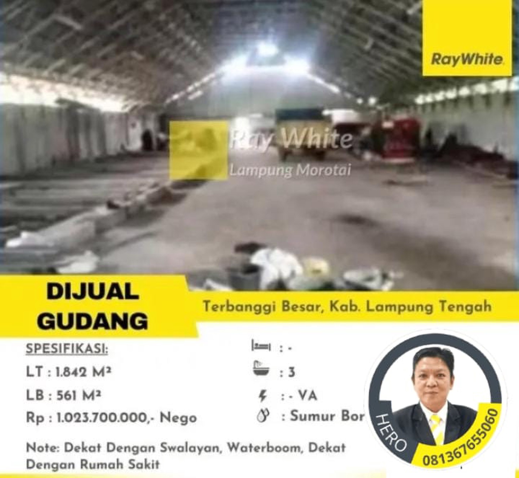 DIJUAL GUDANG SIAP PAKAI DI TERBANGGI BESAR LAMPUNG TENGAH