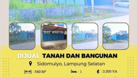 DIJUAL TANAH DAN BANGUNAN DI SIDOMULYO LAMPUNG SELATAN