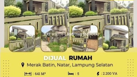 DIJUAL RUMAH DI  MERAK BATIN, NATAR LAMPUNG SELATAN 