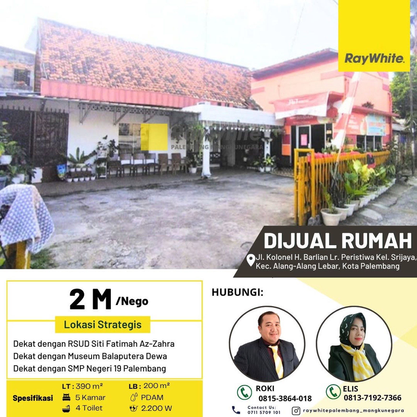 Dijual Cepat Rumah strategis di Jl Kolonel H Burlian Kota Palembang