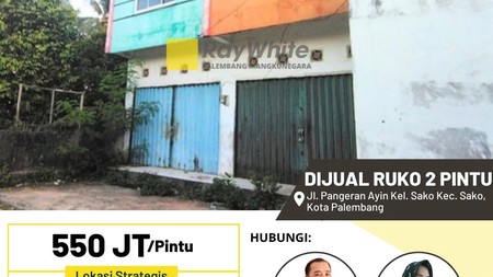Dijual 2 unit ruko di Jl Pangeran Ayin Kota Palembang