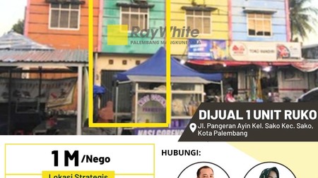 Dijual Ruko 1 Pintu di Jl Pangeran Ayin Kota Palembang
