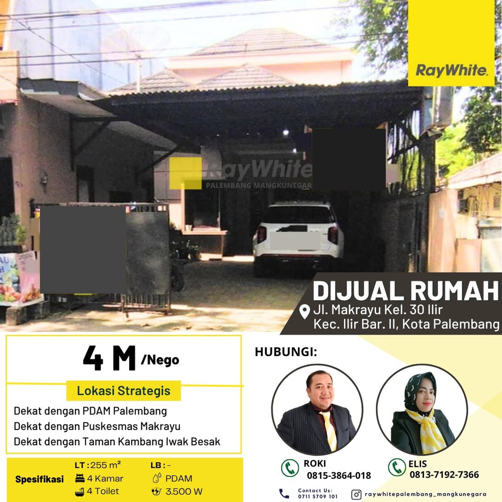Dijual Cepat Rumah di Jl Makrayu Kota Palembang