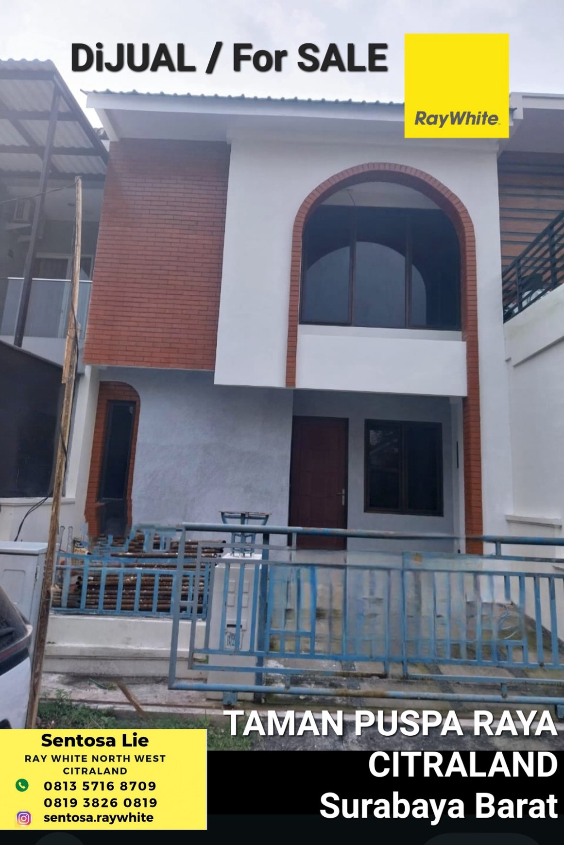 Murah Dijual Rumah Taman Puspa Raya Citraland Modern Minimalis 2 Lantai Lantai Full Marmer Dekat Fresh Market Citraland, Uc, Hokky Buah 
