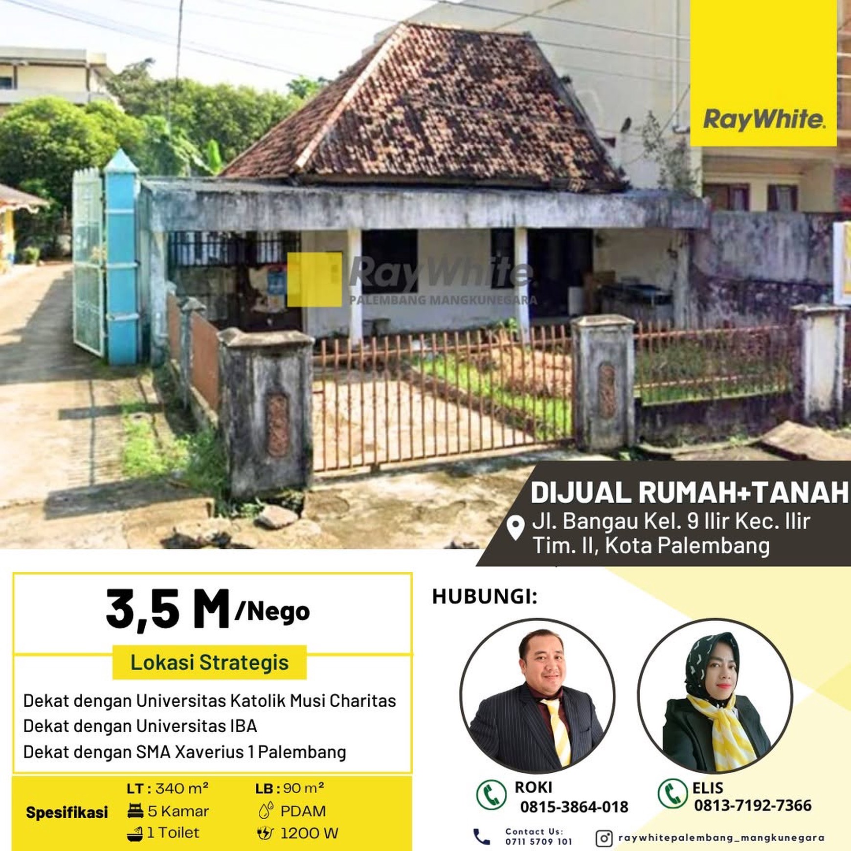 Dijual Cepat Rumah di Jl Bangau Kota Palembang